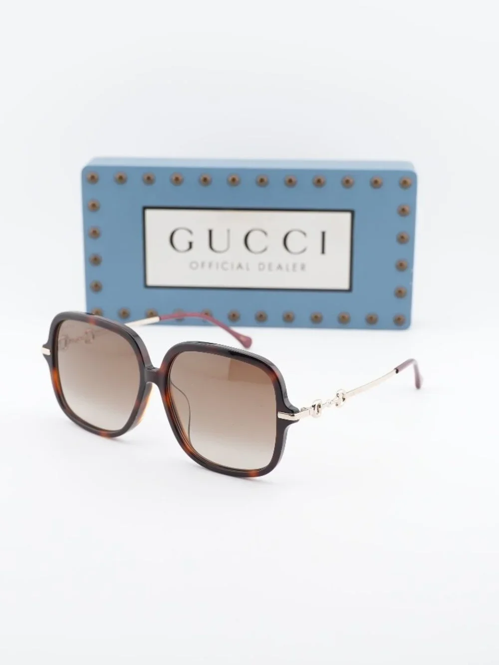 Gucci GG0884SA 002 Square Sunglasses - Havana / Brown